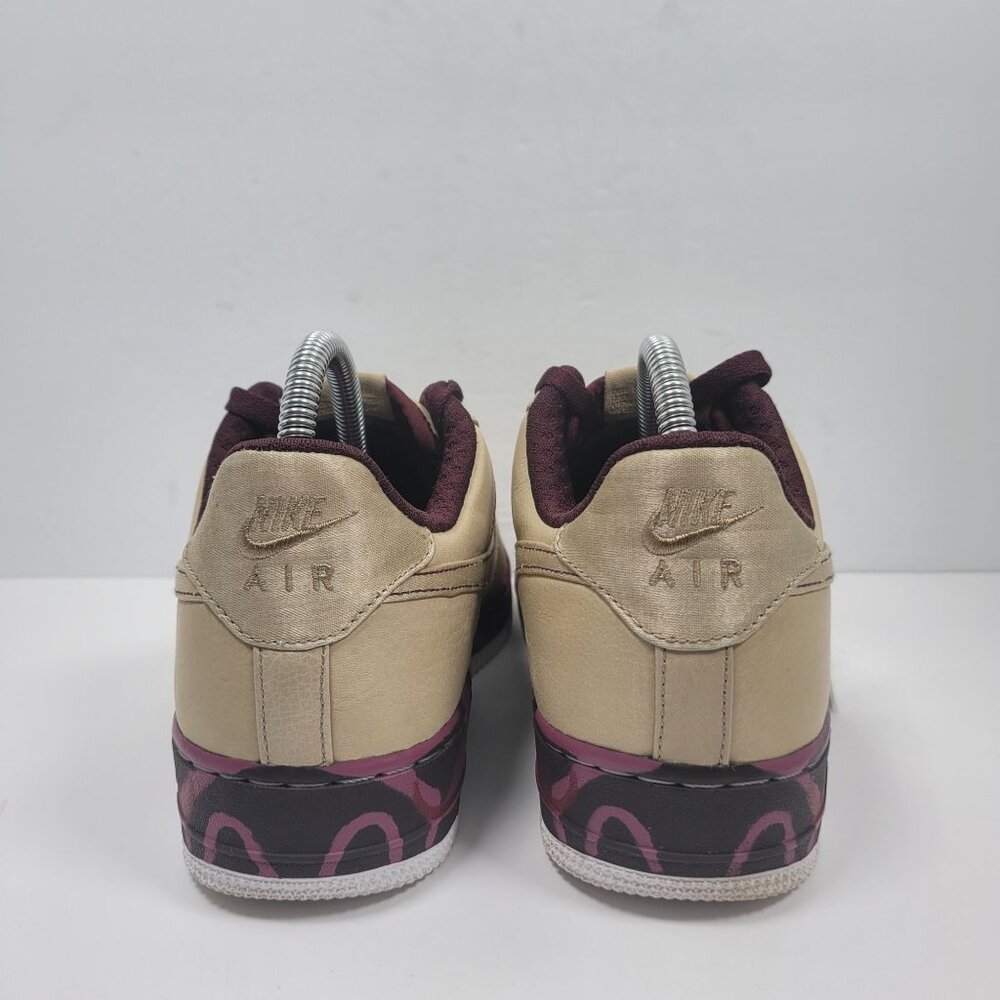Nike Air Force 1 Premium 07 Women's Burgundy Gold Sneakers 315186-221 US Size 9 - Picture 6 of 10